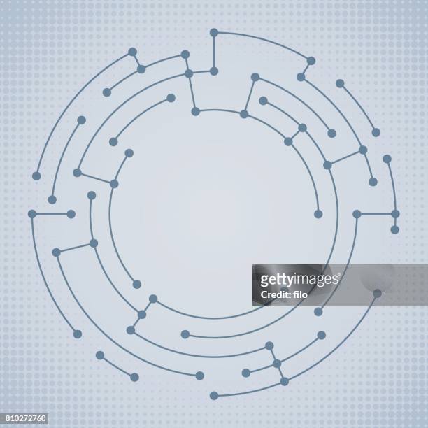 abstract circle data nodes - in a row stock illustrations