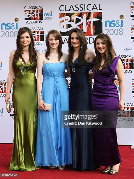 All Angels arrive at the Classical Brit Awards 2008 at the Royal Albert Hall on May 8, 2008 in London, England.