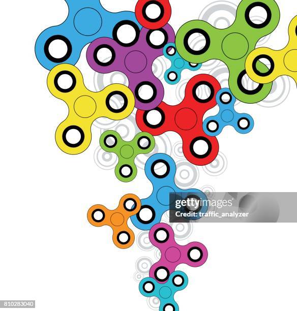 fidget spinners - failed invention stock illustrations