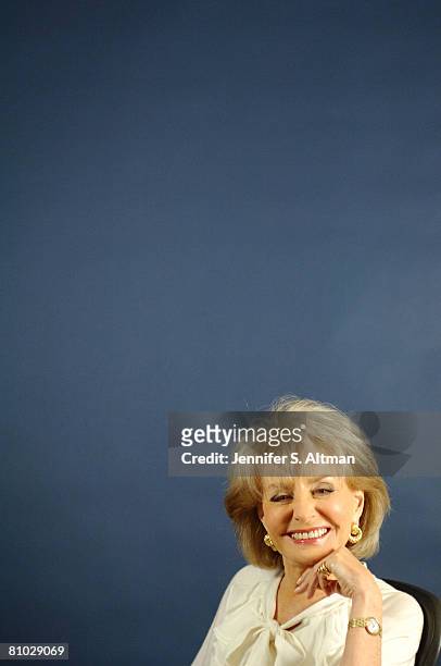 Journalist, writer, and media personality Barbara Walters is photographed in the conference room of Good Morning America Studios in New York.