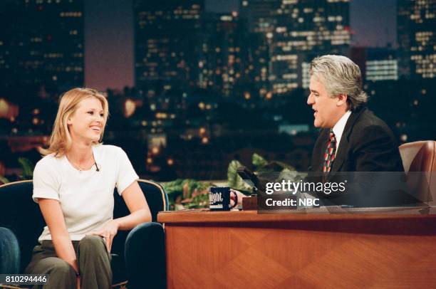 Pictured: Super model Daniella Pestova during an interview with host Jay Leno on March 12, 1998 --