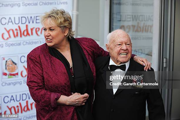 Mickey Rooney and wife Jan Rooney arrive for the Caudwell Children 'The Legends Ball' at Battersea Evolution on May 8, 2008 in London, England.