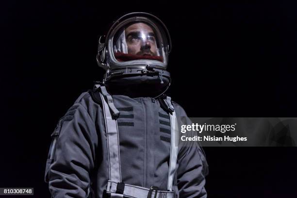 portrait of astronaut in space suit - astronaut potrait stock pictures, royalty-free photos & images