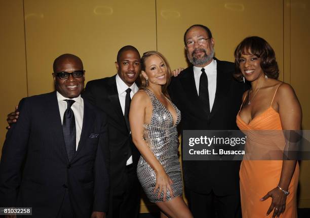 Songwriter/music producer L.A. Reid, actor Nick Cannon, singer Mariah Carey, CEO of Time Warner Richard Parsons and editor-at-large for O Magazine...