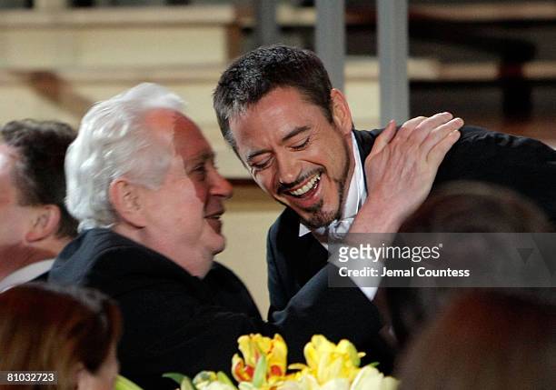 Actor Robert Downey Jr. And director Robert Downey Sr. Attend Time's 100 Most Influential People in the World gala at Jazz at Lincoln Center on May...