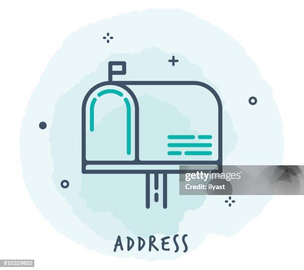 mailbox line icon - mailbox full stock illustrations