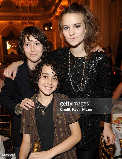 Actor/musicians Alex Wolff and Nat Wolff and Coco Sumner attend the 2008 Rainforest Foundation Fund benefit concert after party at the Plaza Hotel on...