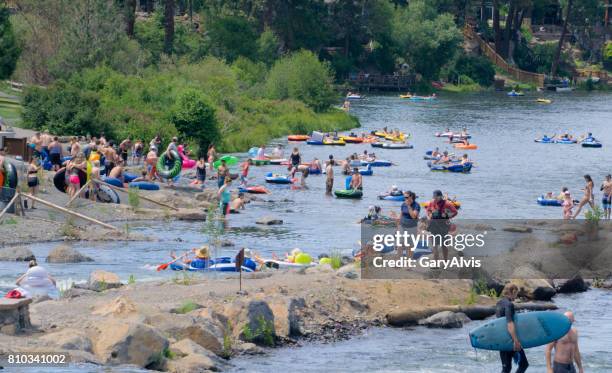 bend, oregon, usa, 4th of july white water park 2017 - river deschutes stock pictures, royalty-free photos & images