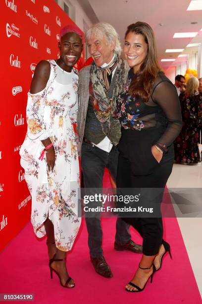 Aminata Sanogo, Ted Linow and Celine Denefleh attend the Gala Fashion Brunch during the Mercedes-Benz Fashion Week Berlin Spring/Summer 2018 at...