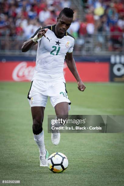 John Boye of the Ghana National Team takes a run with the ball during the International Friendly Match between U.S, Men's National Team and Ghana at...