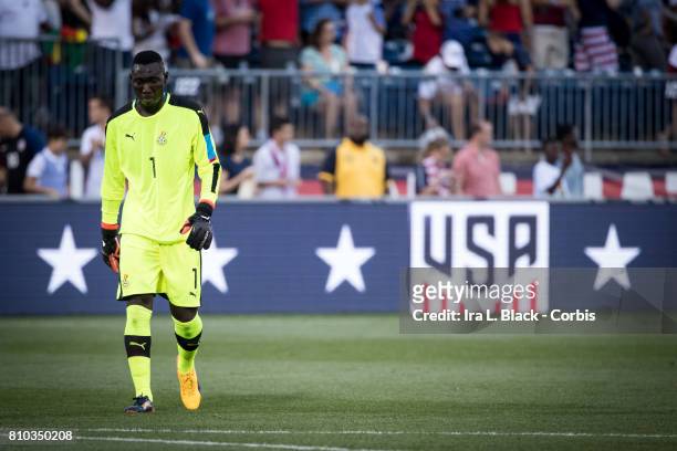 Goalkeeper Richard Ofori of Ghana National Team shows his frustration after the loss of the International Friendly Match between U.S, Men's National...
