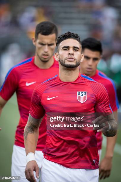 Dom Dwyer of U.S. Men's National Team runs to warm up prior to the International Friendly Match between U.S, Men's National Team and Ghana at the...