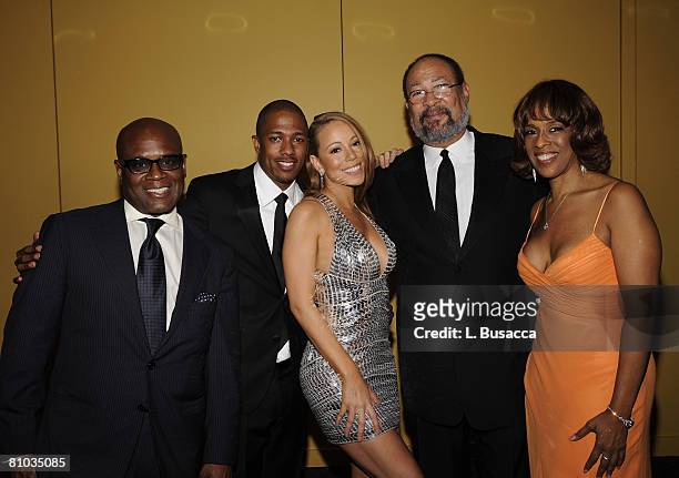 Songwriter/music producer L.A. Reid, actor Nick Cannon, singer Mariah Carey, CEO of Time Warner Richard Parsons and editor-at-large for O Magazine...