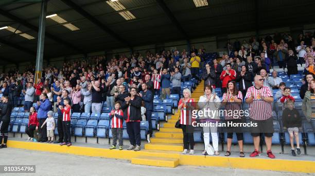 Sunderland fans show support for Bradley Lowery at Gigg Lane during a pre-season friendly between Bury and Sunderland on July 7, 2017 in Bury, United...