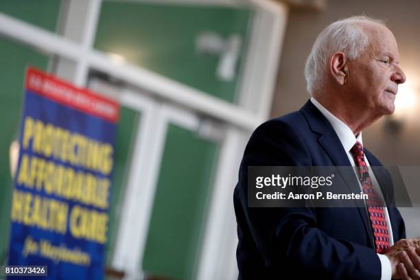 July 7: Sen. Ben Cardin holds a Health care Town Hall at Atrium Village on July 7, 2017 in Owings Mills, Maryland. Cardin took questions from senior...
