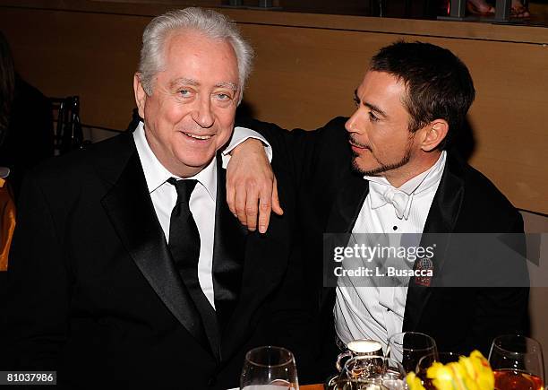 Director Robert Downey Sr. And actor Robert Downey Jr. Attend Time's 100 Most Influential People in the World gala at Jazz at Lincoln Center on May...
