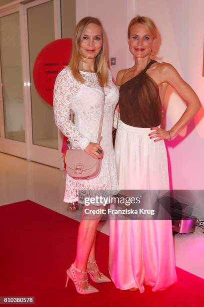 Regina Halmich and Sonja Kiefer attend the Gala Fashion Brunch during the Mercedes-Benz Fashion Week Berlin Spring/Summer 2018 at Ellington Hotel on...