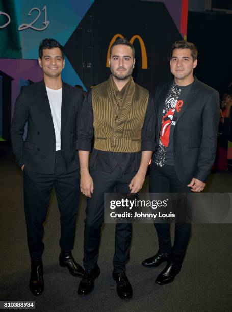 Reik attends the Univision's 'Premios Juventud' 2017 Celebrates The Hottest Musical Artists And Young Latinos Change-Makers at Watsco Center on July...