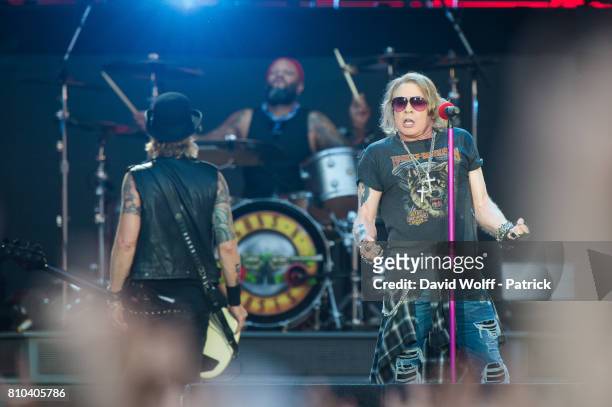 Axl Rose from Guns N' Roses performs at Stade de France on July 7, 2017 in Paris, France.