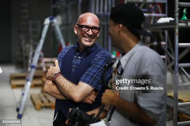 Designer Antonio Marras is seen backstage ahead of the I'M Isola Marras Show during Altaroma on July 7, 2017 in Rome, Italy.