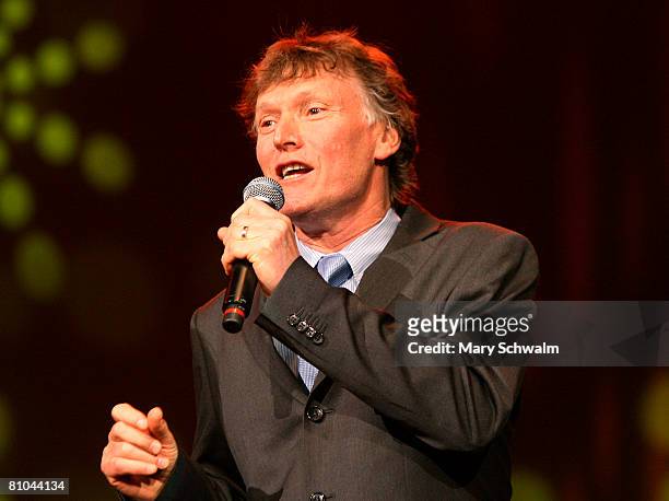 Musician Steve Winwood sings during the Berklee College of Music's Commencement Concert at Agannis Arena May 9, 2008 in Boston, Massachusetts....