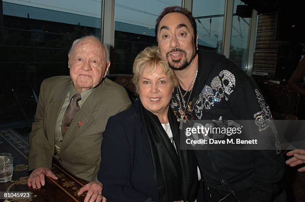 American producer David Gest with Mickey Rooney and Jan Rooney attend David Gest's dinner for Caudwell Childrens Legends Ball at Gilgamesh Restaurant...