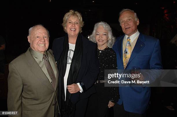 Mickey Rooney and Jan Rooney with Lois Aldrin and Buzz Aldrin attend David Gest's dinner for Caudwell Childrens Legends Ball at Gilgamesh Restaurant...