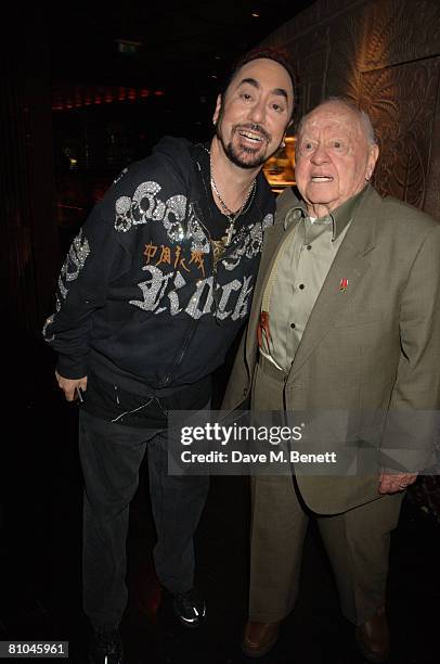American producer David Gest and Mickey Rooney attend David Gest's dinner for Caudwell Childrens Legends Ball at Gilgamesh Restaurant in Camden Town...