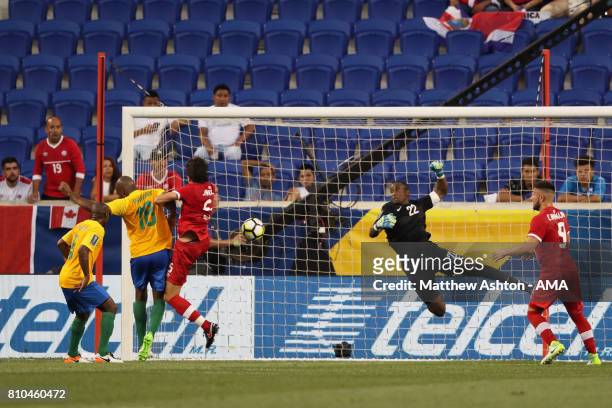 Dejan Jakovic of Canada scores a goal to make the score 0-1 during the 2017 CONCACAF Gold Cup Group A match between French Guiana and Canada at Red...