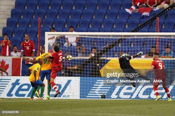 Dejan Jakovic of Canada scores a goal to make the score 0-1 during the 2017 CONCACAF Gold Cup Group A match between French Guiana and Canada at Red...