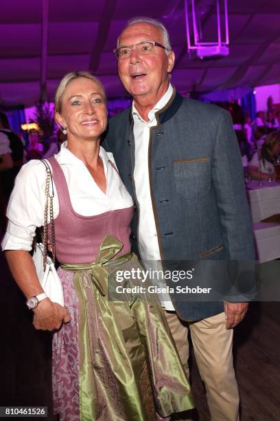 Franz Beckenbauer and his wife Heidi Beckenbauer during a bavarian evening ahead of the Kaiser Cup 2017 at the Quellness Golf Resort on July 7, 2017...