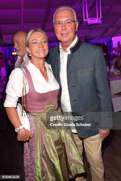 Franz Beckenbauer and his wife Heidi Beckenbauer during a bavarian evening ahead of the Kaiser Cup 2017 at the Quellness Golf Resort on July 7, 2017...