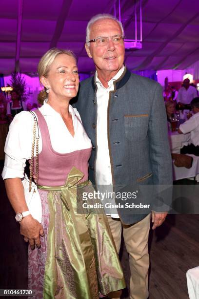 Franz Beckenbauer and his wife Heidi Beckenbauer during a bavarian evening ahead of the Kaiser Cup 2017 at the Quellness Golf Resort on July 7, 2017...
