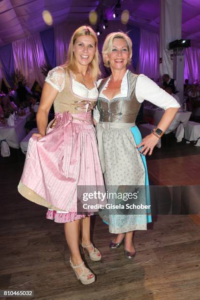 Anke Huber and Claudia Jung during a bavarian evening ahead of the Kaiser Cup 2017 at the Quellness Golf Resort on July 7, 2017 in Bad Griesbach near...