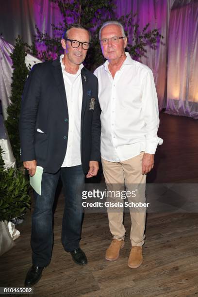 Michael Roll and Franz Beckenbauer during a bavarian evening ahead of the Kaiser Cup 2017 at the Quellness Golf Resort on July 7, 2017 in Bad...