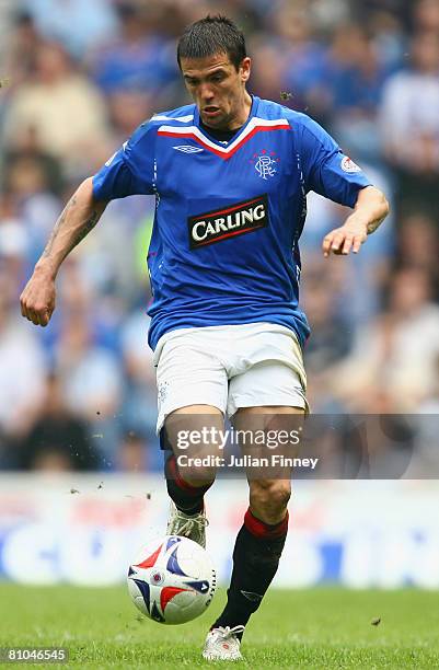 Nacho Novo of Rangers in action during The Clydesdale Bank Scottish Premier League match between Rangers and Dundee United at Ibrox Stadium on May...