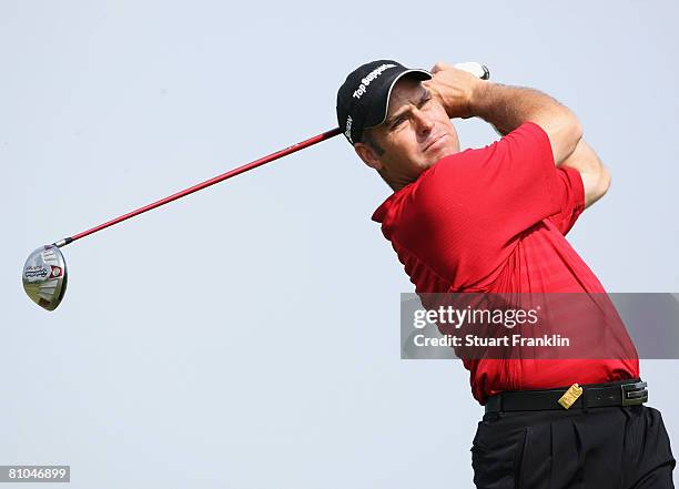 Hennie Otto of South Africa plays his tee shot on the 13th hole during the third round of the MC Methorios Capital Italian Open Golf at The Castello...