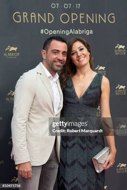 Xavi Hernandez and Nuria Cunillera attend the opening of Hotel Alabriga on July 7, 2017 in Girona, Spain.