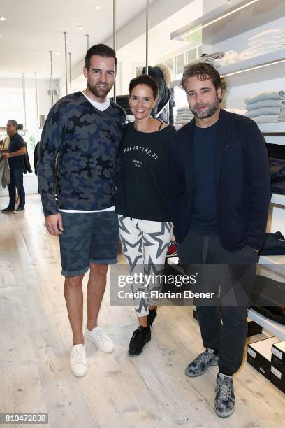 Christoph Metzelder, Judith Dommermuth and Bernd Berger attend the Different Fashion Event on July 7, 2017 in Sylt, Germany.