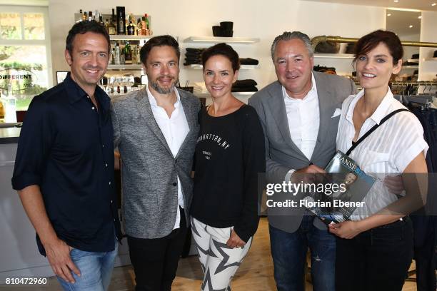 Till Broenner, Christian Bauer, Manuel Rivera, Judith Dommermuth and Nadia Dassouki attend the Different Fashion Event on July 7, 2017 in Sylt,...