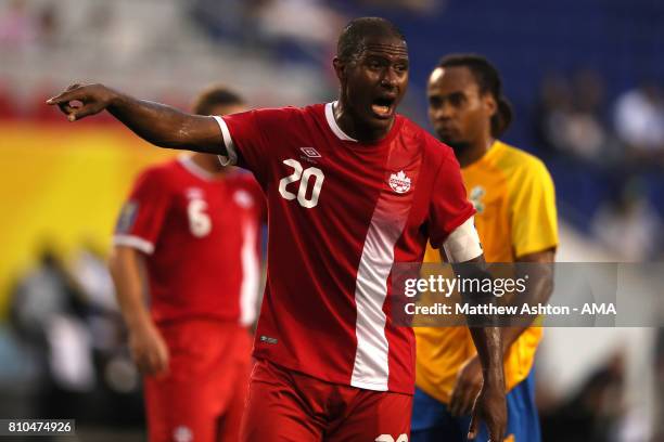 Patrice Bernier of Canada gestures during the 2017 CONCACAF Gold Cup Group A match between French Guiana and Canada at Red Bull Arena on July 7, 2017...