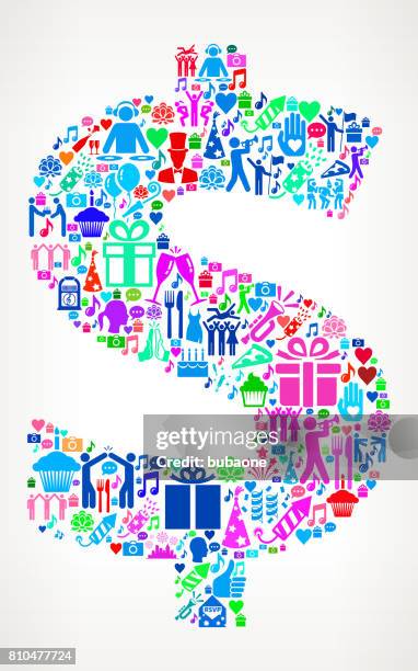 dollar happy birthday celebration vector icon pattern - jukebox stock illustrations