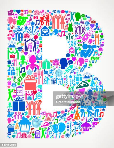 letter b happy birthday celebration vector icon pattern - b stock illustrations