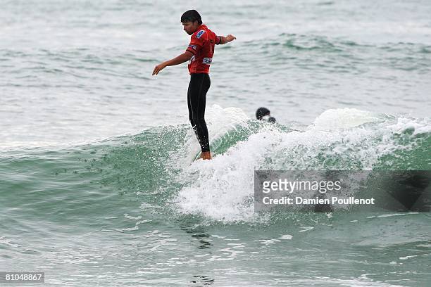 Antoine Delpro of France competes on his way to victory over Romain Maurin in an all French heat in Round 4 in the Oxbow WLT on May 10, 2008 in the...