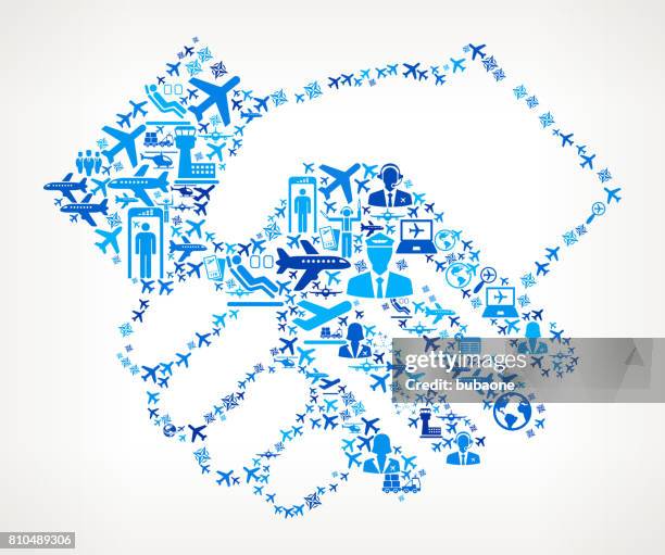 handshake aviation and air planes vector graphic - first class plane stock illustrations