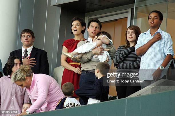 Tom Cruise and Katie Holmes with daughters Suri Cruise, Isabella Kidman-Cruise and son Connor Kidman-Cruise , with David Beckham's sons Brooklyn ,...