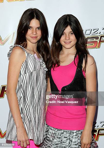 Personalities Kendall Jenner and Kylie Jenner arrive at the KIIS-FM's 2008 Wango Tango concert held at the Verizon Wireless Amphitheater on May 10,...