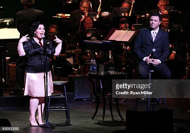Cast members "Family Guy" Creator Seth MacFarlane and "Family Guy's" Alex Borstein perform during there one night only perfomance of "Freakin'...