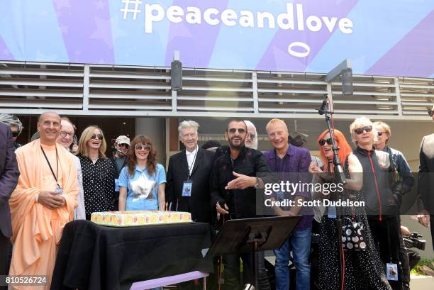 Peter Asher, Barbara Bach, Jim Keltner, Jenny Lewis, David Lynch, Ringo Starr and Edgar Winter, Gregg Bissonette and Zak Starkey celebrate Ringo's...