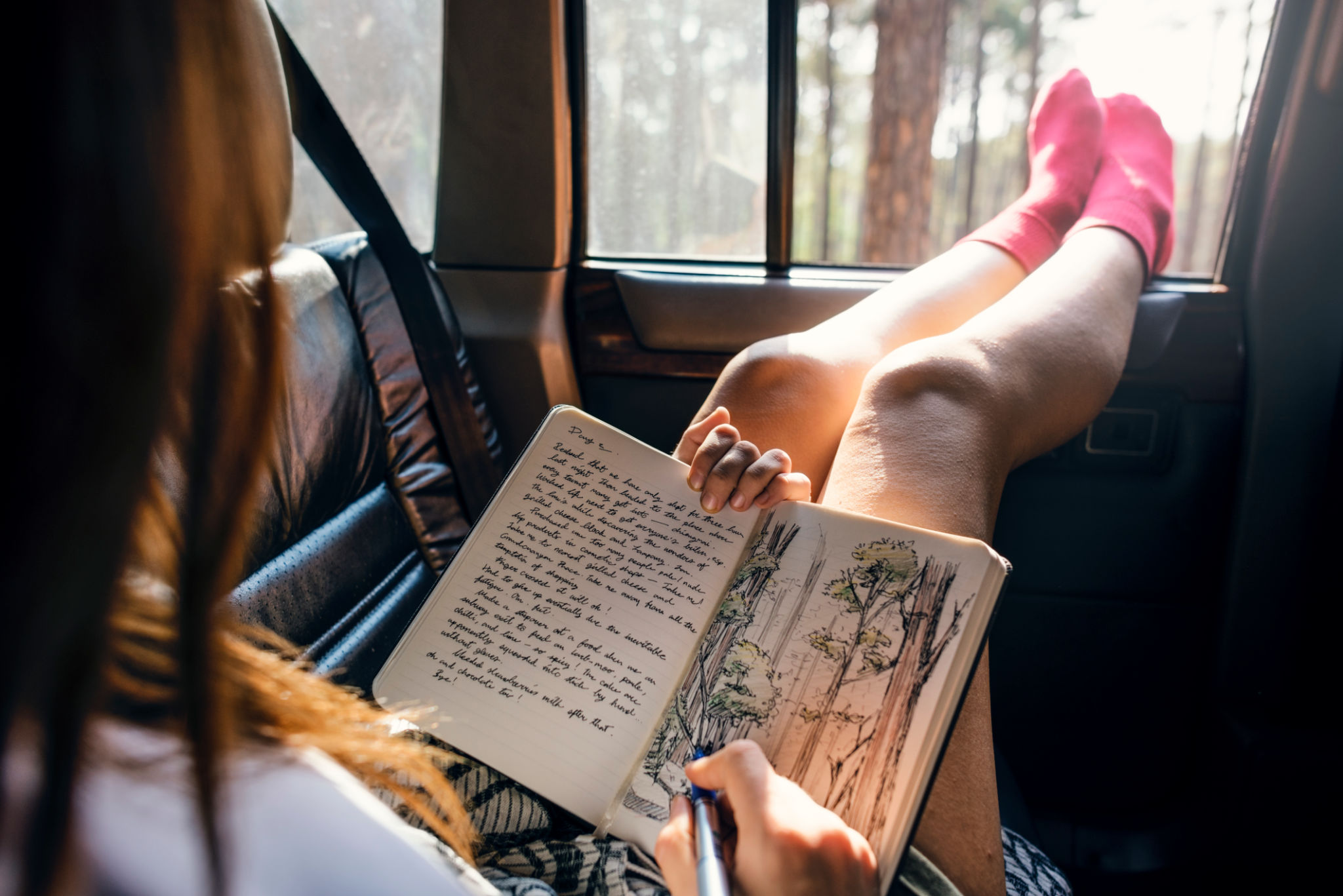 children journaling travel